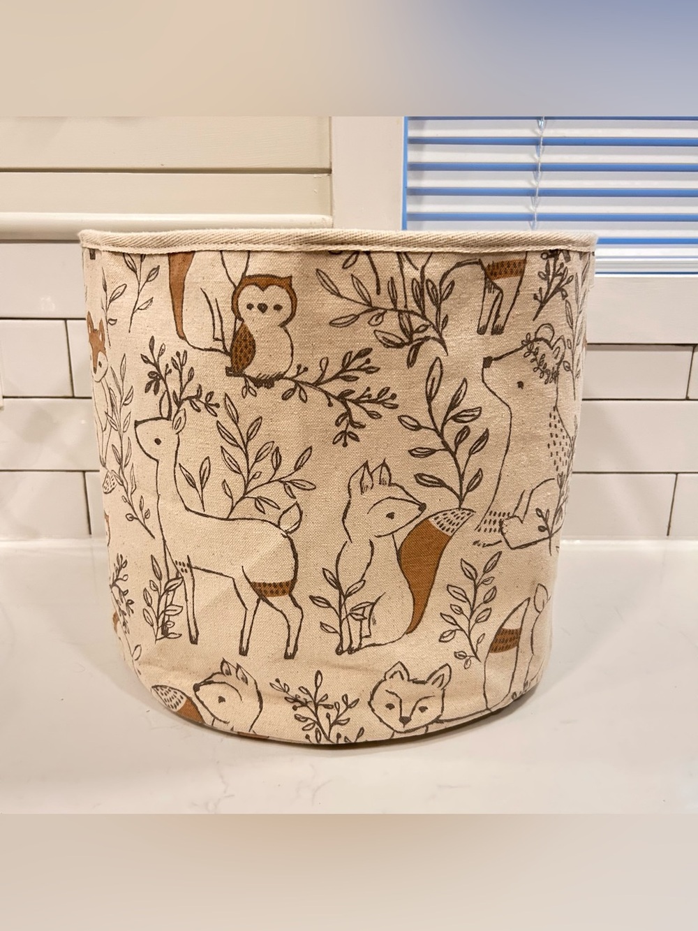 Crane Baby Ezra Woodland Canvas Toy Storage